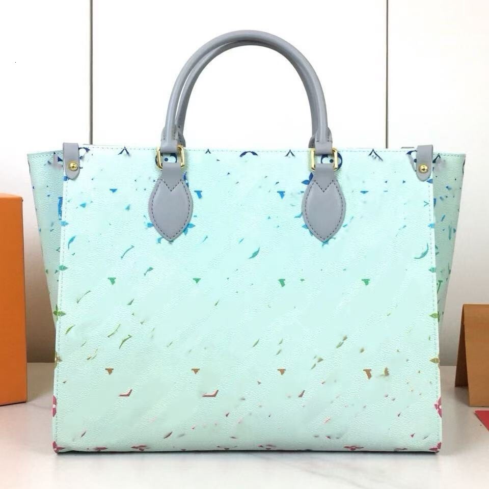 Top quality Designer BagsNew Style Lujia Womens Bag Tote Bag Printed Shopping Shoulder Handbag White Tricolor Straight New Style