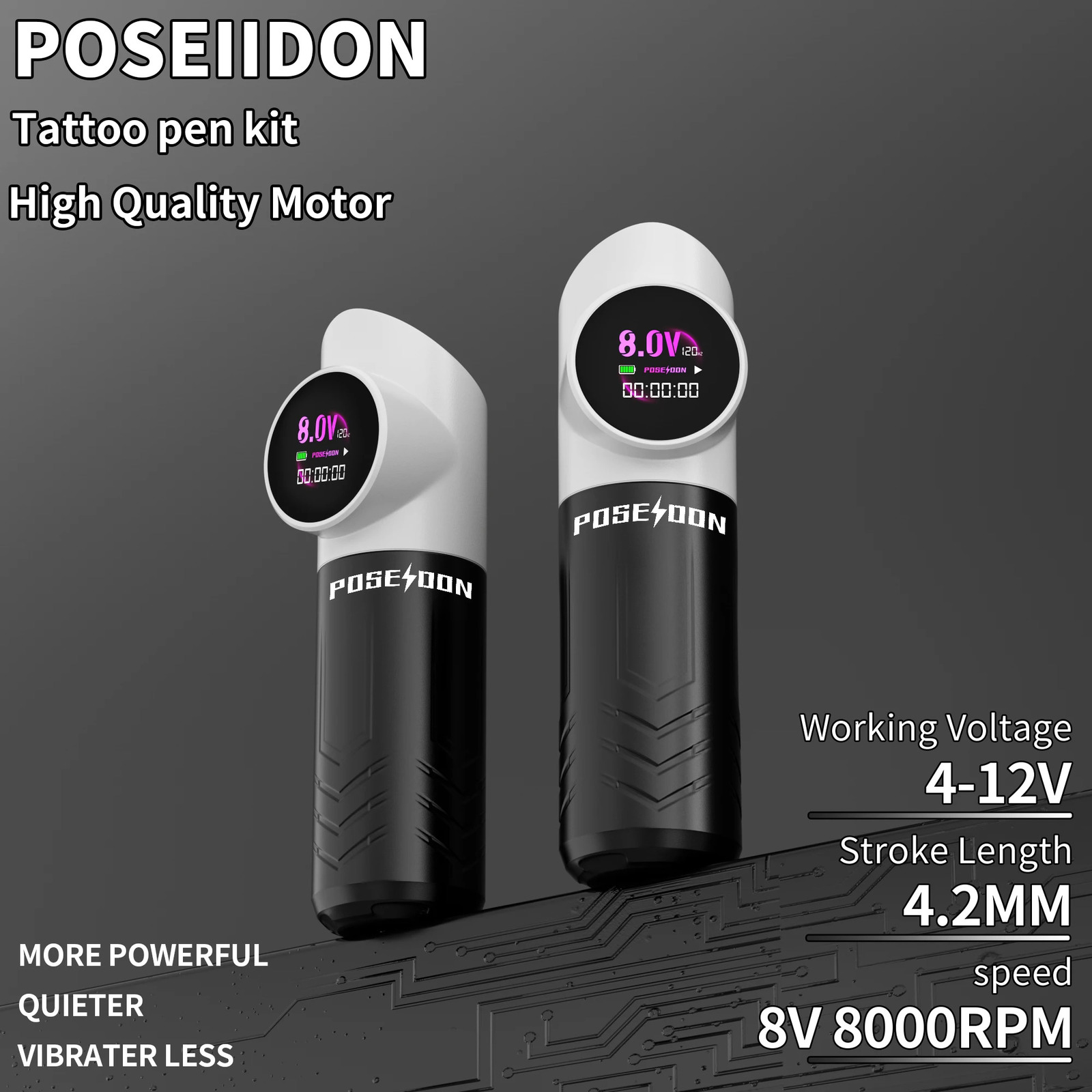 Panda POSEIDON Tattoo Machine Wirless Adjustable Stroke Tattoo Pen With Powerful Custom Motor For Professional Tattoo Artist 260105