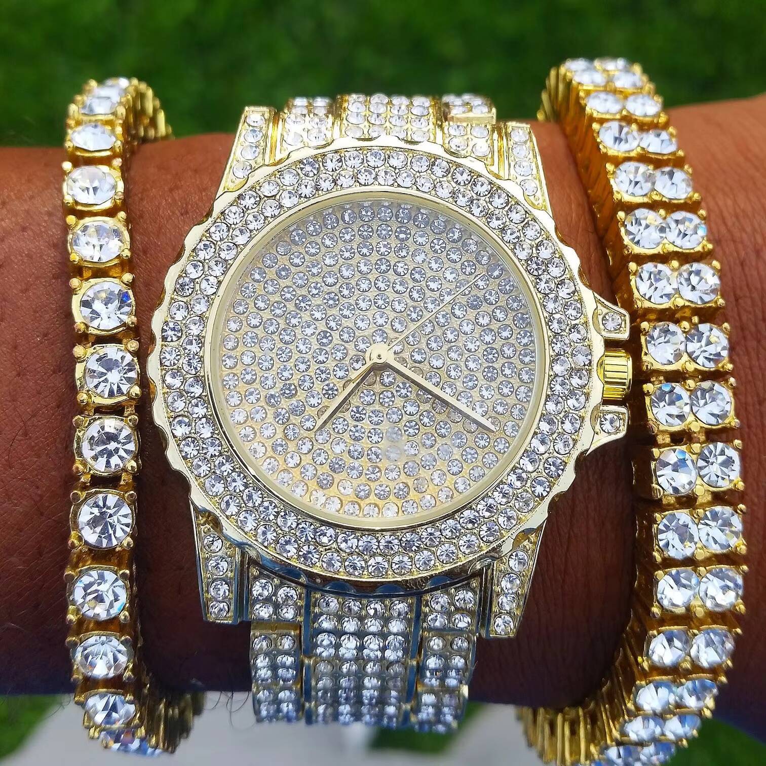 Customized 2 Row D/VVS-VS High Quality Moissanite Gravel Mens Tennis Chain 14k Gold/10K/18K/s925Gold Plated Moissanite Tennis C