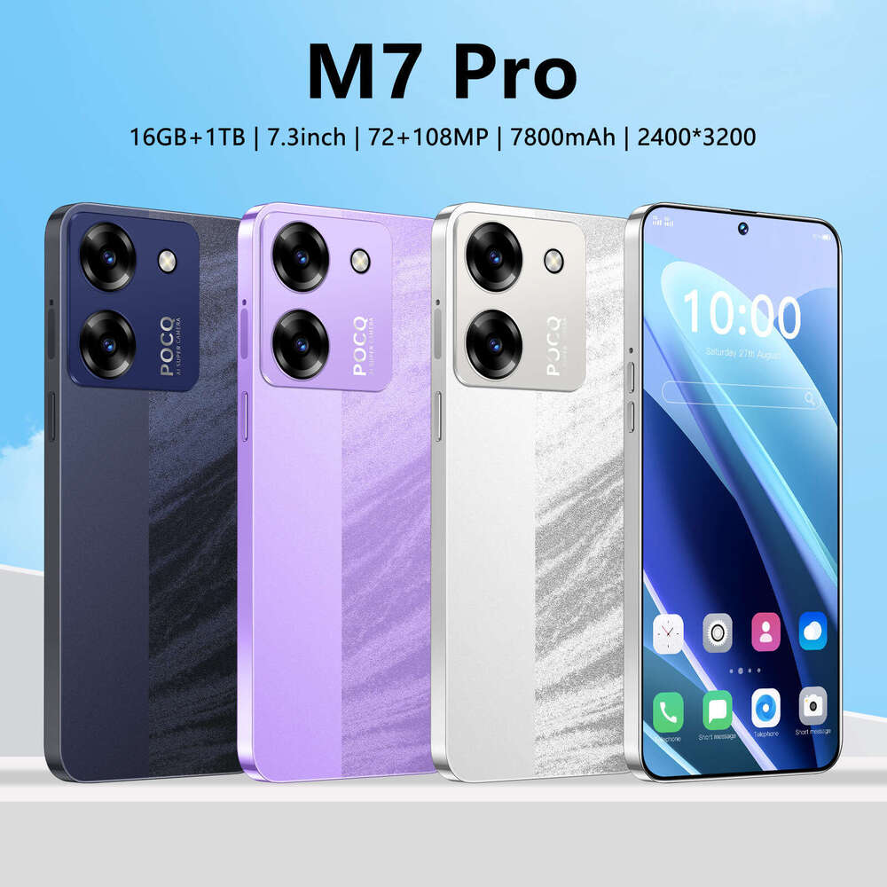 Famous brand hot selling new cross-border M7 Pro Android phone 16+1TB foreign trade large screen smartphone source factory CKS