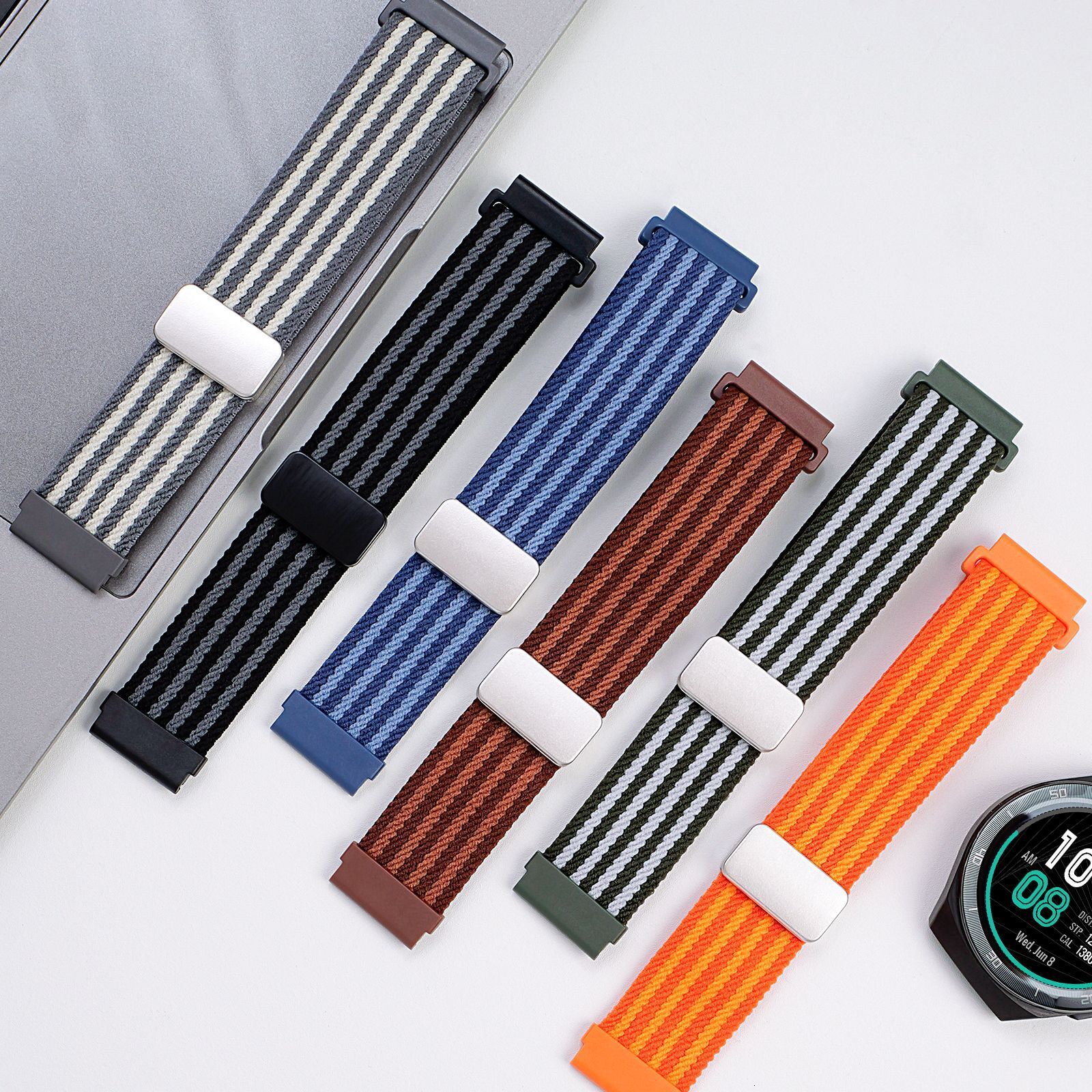 Suitable for S11 Nylon Woven Elastic Magnetic Buckle Apple S109 Huawei GT5/4 Watch Band