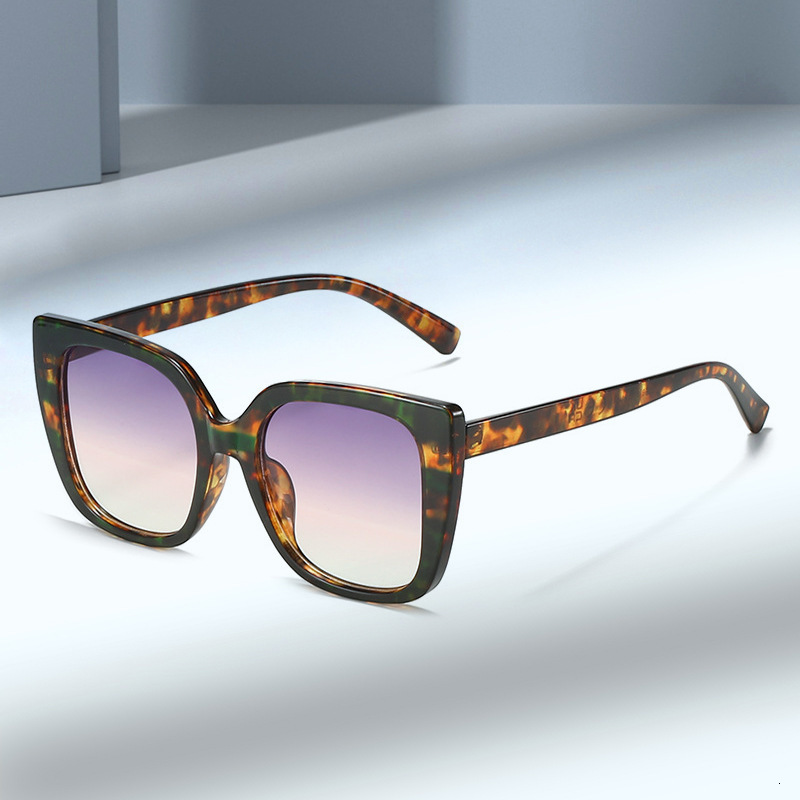 New Fashion Avant-Garde Color-Block Square Frame European and American Runway Ins Internet Celebrity Flat Trendy Sunglasses 13056