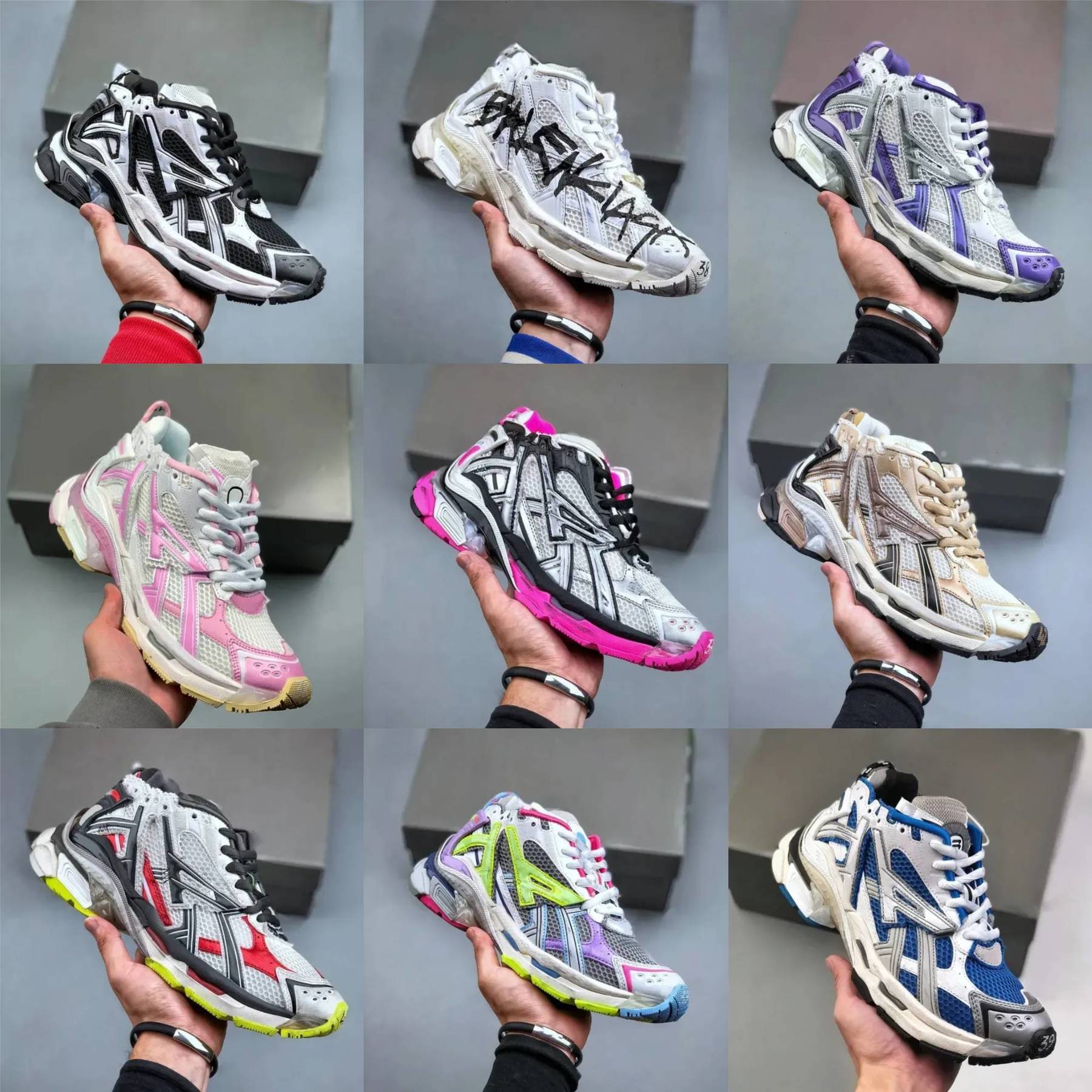 Designer Track Runners 7.0 7.5 Sports Shoes Mens Women Black White Blue Burgundy 2.0 3.0 Platform Sneakers Grey Multicolor Pink Ancien Daddy Luxury Outdoor Brand Trainer