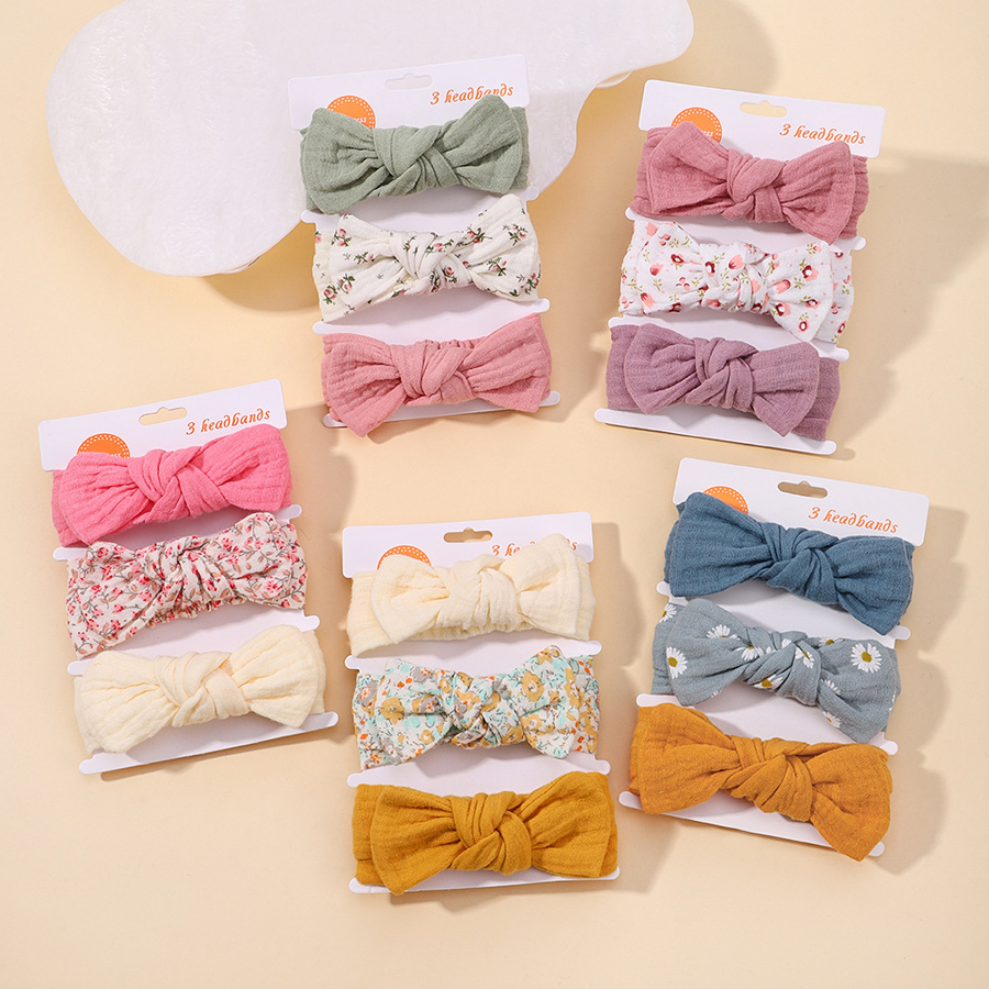 3Pcs/set Newborn Infant Elastic Soft Headband for Baby Hair Accessories Toddler Bows Headwear Kids Bandage Bowknot Headscarf U2023