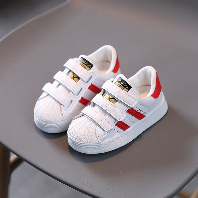 Fashion Children's Sneakers Kids Fashion Design White Non-slip Casual Shoes Boys Girls Hook Breathable Sneakers Toddler Outdoor Shoes Free shippi