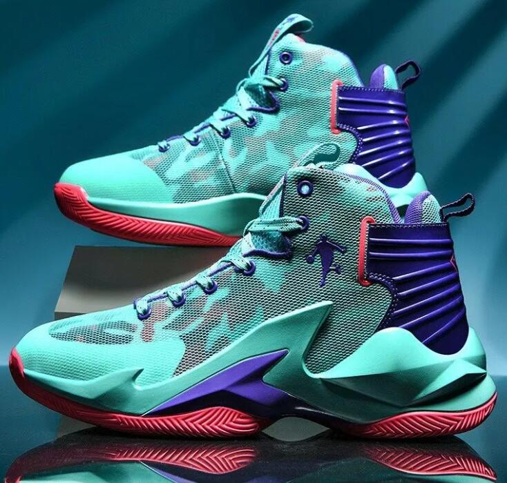 New Unisex Basketball Shoes Boys Cement Floor Actual Combat Trend Men Rubber Sole Sports Shoes Women High-top Combat Fashion Boots Z 1.3-4