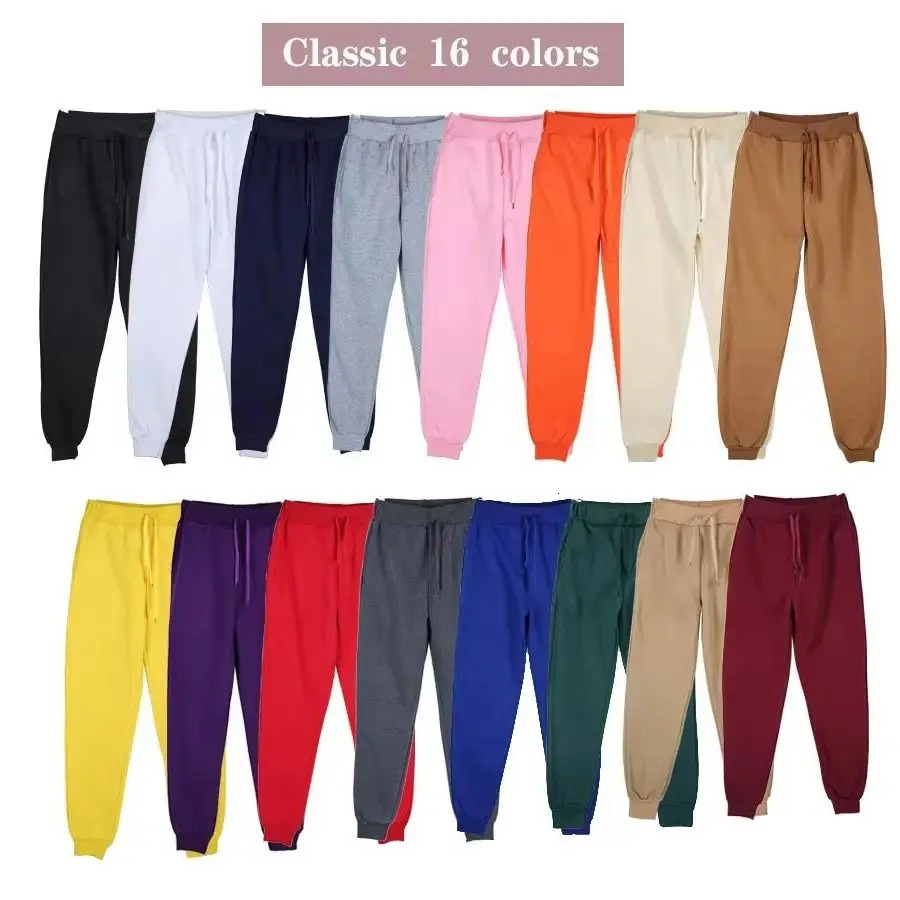 Mens Casual Sweatpants Fleece Sports Pants Unisex Fashion Solid Loose Trousers Streetwear Autumn Winter Jogging Fitness 260104