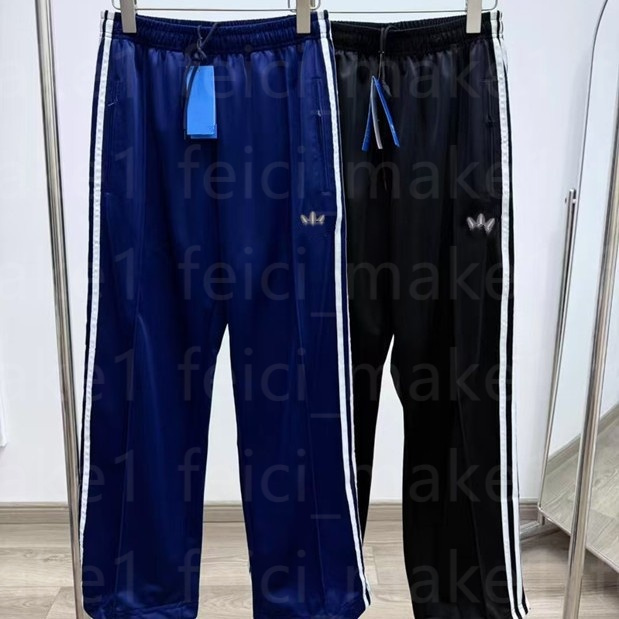 Men's Pants Fashion Designer Pants Side Stripe Oversized Clothing Wide Men Women Embroidered Track Poly Smooth Casual Sweatpants