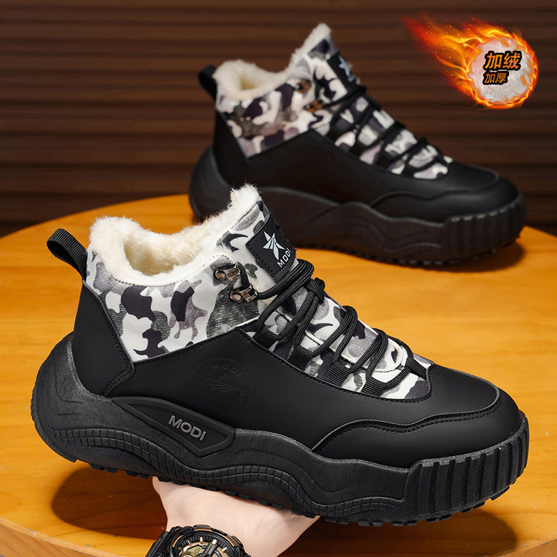 Ddmytiger Snow Winter Fleece Lined Warm Thickened Bread Shoes Men S Outdoor Non Slip Cold Resistant Northeast Labor Protection Cotton Boots Outdoor Shoes
