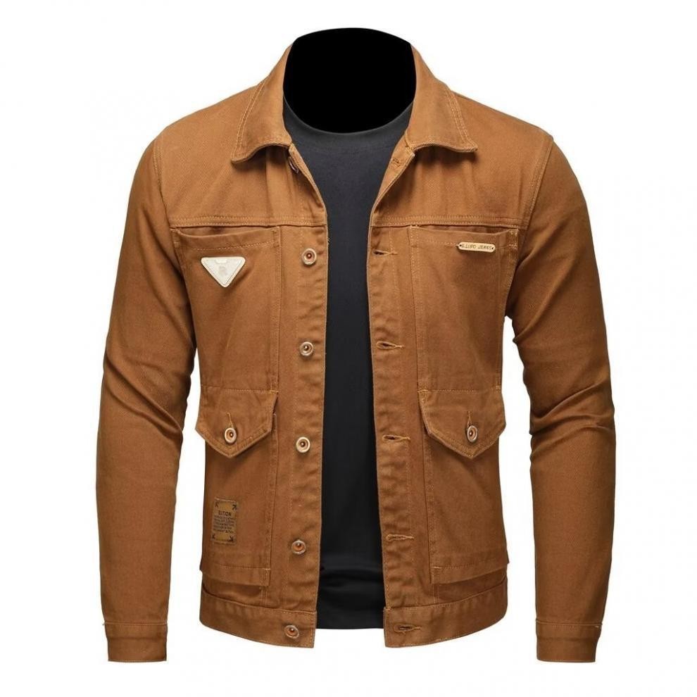Free Shipping Luxury Fashion 2026 Men's Oversized Denim Jacket, Durable Workwear Coat