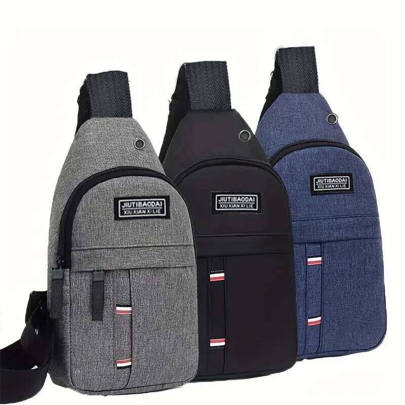 Men's Functional Chest Suitable for Business Trips and Travel, Single Shoulder Bag, Single-Layer Pocket, Nylon Material