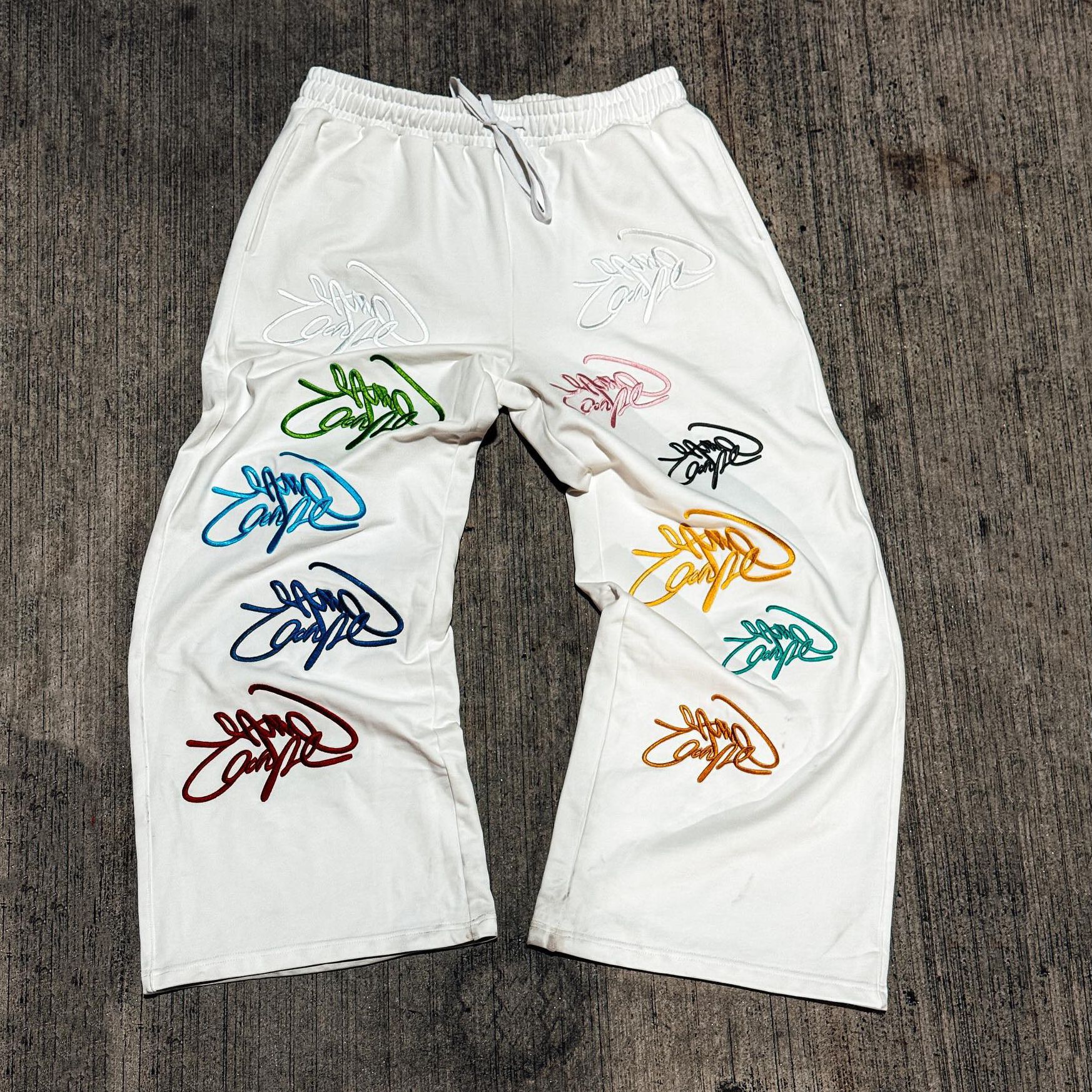 Y2K Retro Simple Loose Street Dance Hip Hop Sports Letter Print Straight Leg Wide-leg Pants Trendy Couple Casual Jogging Trouser