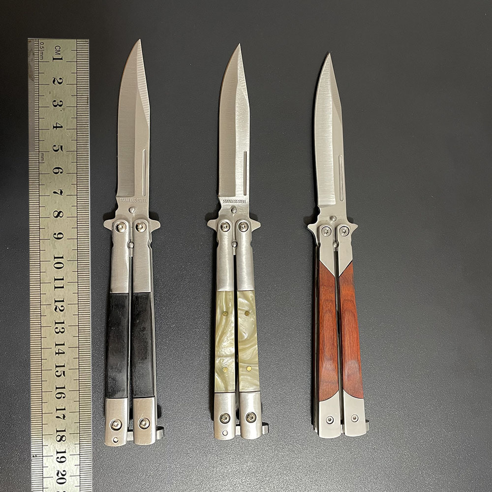 Qiantu Stainless Steel Butterfly Camping Portable Mini Fruit Toy Gift Outdoor Folding Knife Unsharpened