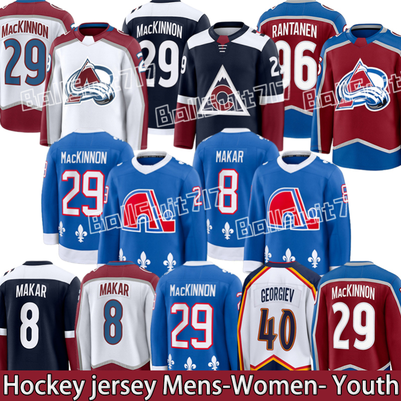 #29 Nathan MacKinnon jersey Cale Makar Collorado Avalanche jersey Gabriel Landeskog Ross Colton Miles Wood Artturi Lehkonen Devon Toews Nichushkin Hockey Jerseys