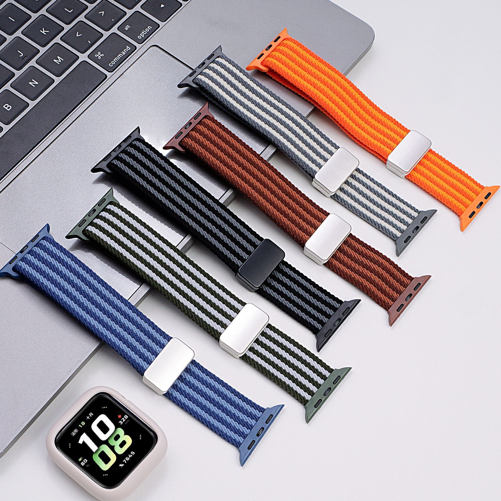 Suitable for S11 Nylon Woven Elastic Magnetic Buckle Apple S109 Huawei GT5/4 Watch Band