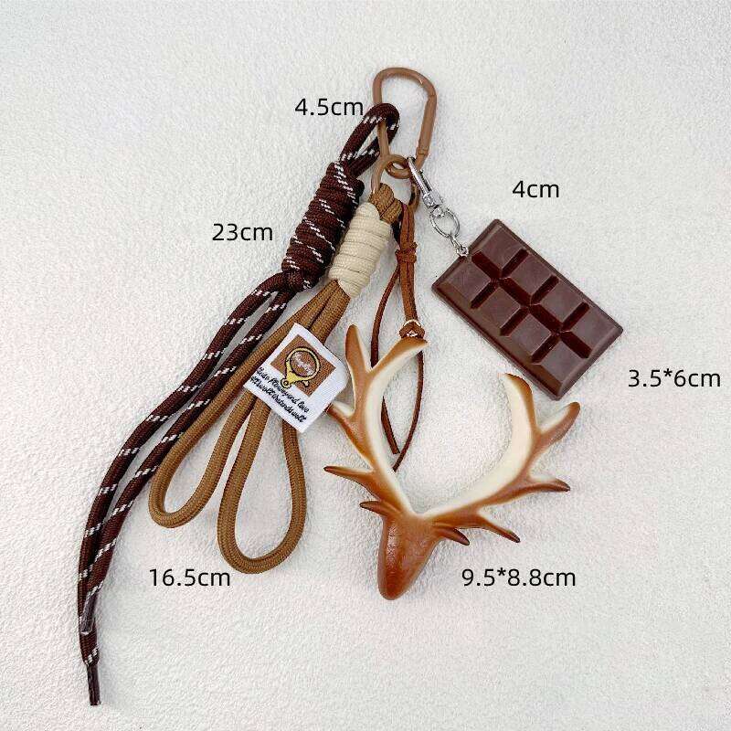 Binding Rope Adornment, Refreshment Bread Keychain, Pleasant Bag Charm, Chocolate Lover's Pendant XJ260106
