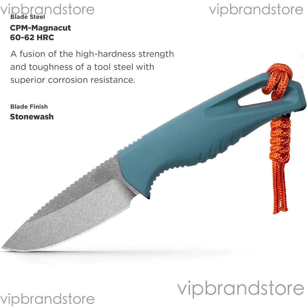 BM 18050 CPM MagnaCut 2 7 Stonewash Fixed Blade Blue TPV Handle Survival Hunting Hiking EDC Knife Cutting Tools - view 4