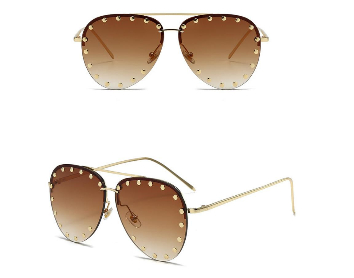 Designer Sunglasses Men Women Sunglasses Polarized Sunglasses Metal Rivet Double Beam Sunglasses Luxury Goggle Pilot Alloy Frame UV400 Eyewear K709