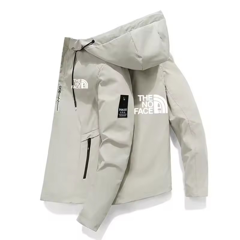Bestseller Men's Letter Print Hooded Jacket, Spring Autumn Casual Coat, Trendy Graphic Zip-Up Outerwear