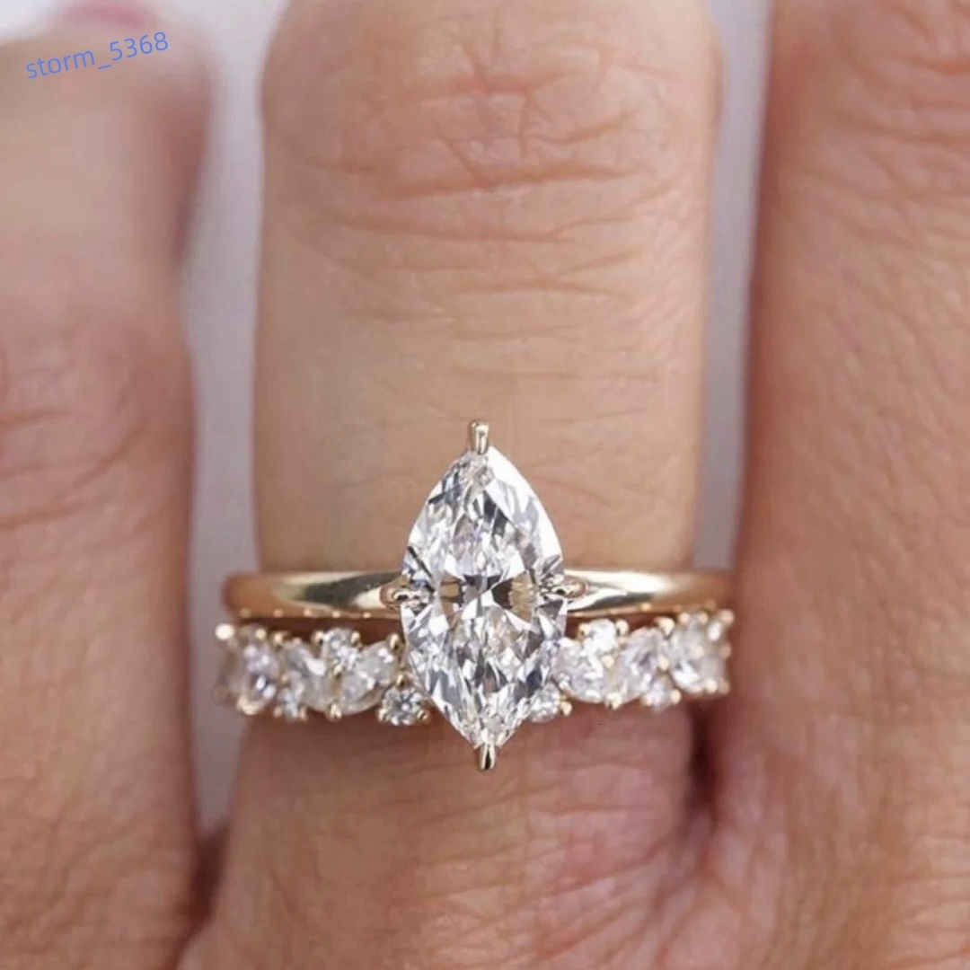 IGI Custom Marquise Cut 18K Gold Lab-Grown Diamond Eternal Ring for Wedding/Engagement Bands Direct Factory Supplier