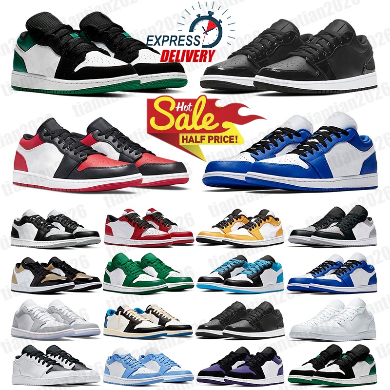2026 Designer 1s Mens Basketball Shoes 1 Low Golf Olive sneakers Reverse Dark Wolf Unc Grey Black Shadow Chicago Lucky Green Royal Toe Womens Sports Trainers Sneakers