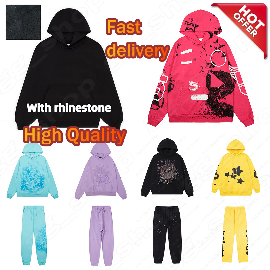 10/10 spider hoodie Mens Web Hoodie for men Sweatshirts Hoody Women grid five cobweb pink hoody Tracksuit Print Pullover net pants mens pants suit US size s-xl