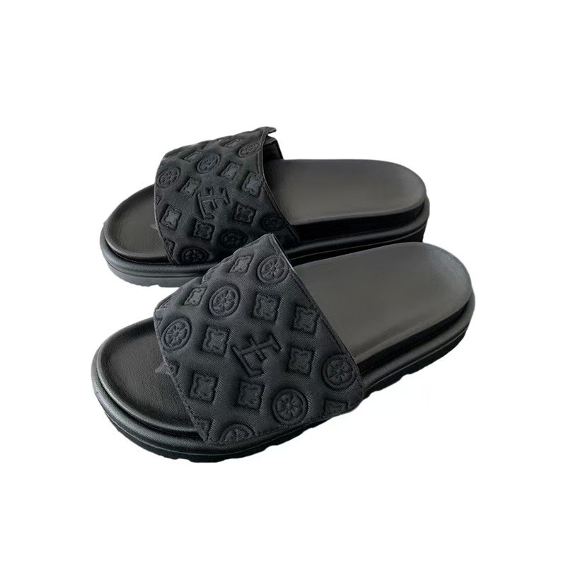 Free shipping flat slippers for womens flat sandals black green rose red white Fashionable and versatile thick soled sandals
