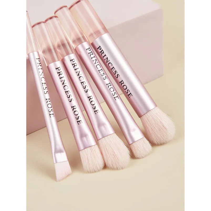 10Pcs Rose Gold Makeup Brush Set with 2 Makeup Sponges & Pink Travel Case - Soft Synthetic Brushes for Full Face Eye Shadow Blush Foundation