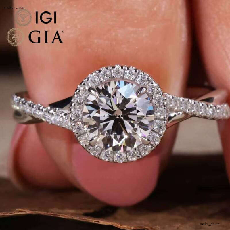 Custom 1-2-3 CT Women's Engagement Ring GIA Certified Lab-Grown CVD VVS Moissanite Real Gold Cut Wedding Occasion