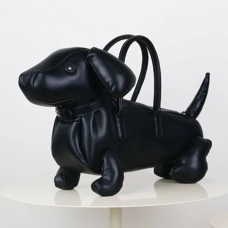 SIJIFSHANG Women's Fashion Creative Design Cute Dachshund Handbag PU Soft Leather Shoulder Messenger Bag