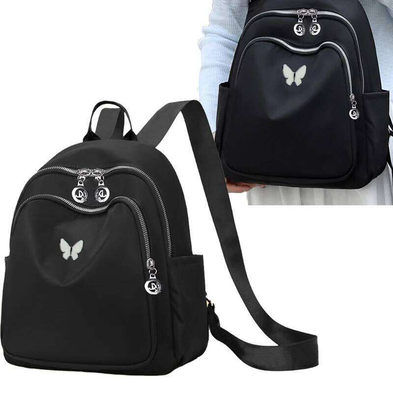 Double-shoulder backpack - men's women's Korean-style casual Oxford cloth canvas fashion lightweight and versatile