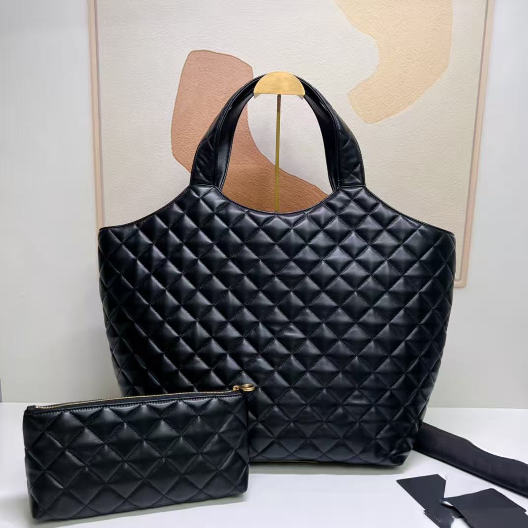 12A Icare Bag Maxi Shopping Tote Bag Designer Handbags Attaches Mini Wallet Quilted Lambskin Womens Travel Satchel Shoulder Purse Shopper Bags Black High Quality