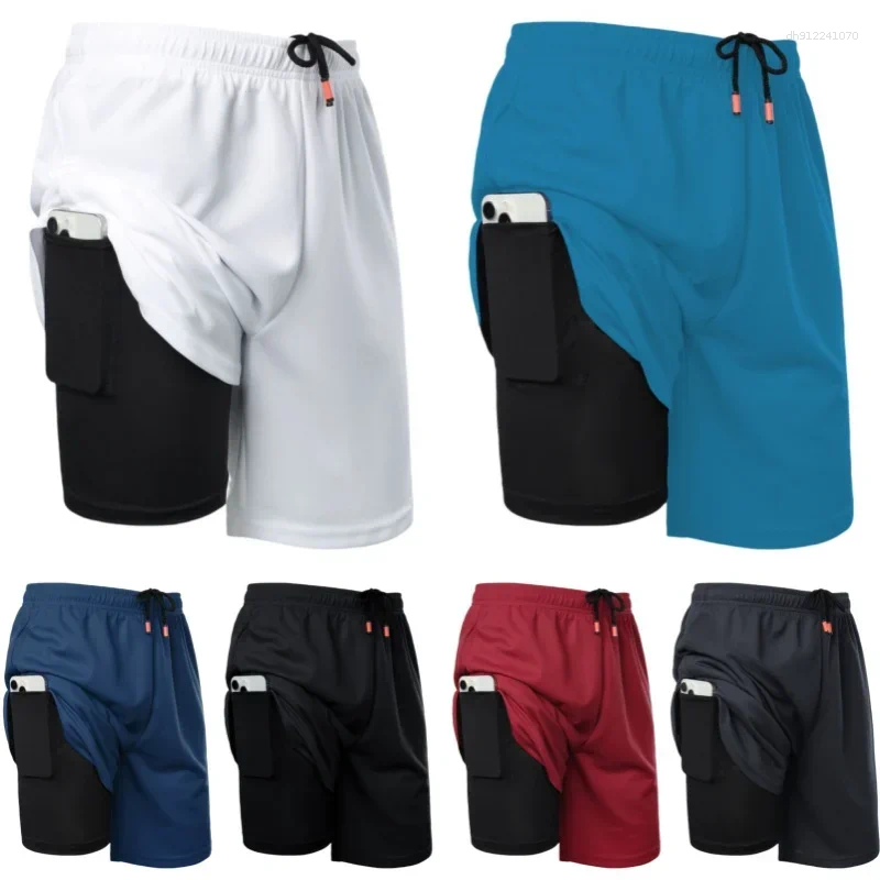 Men's Shorts Summer Men Gym Running Casual Beach 2 In 1 Sport Crossfit Quick Dry Training Basketball Man Clothing