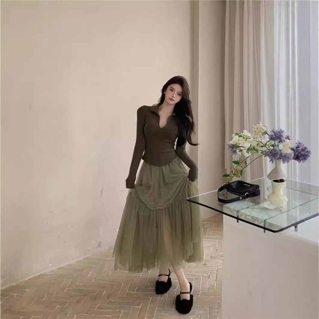 Runway Soft Tulle Skirt Hand-made Maxi Long Pleated Skirts Vintage Petticoat Voile Jupes Falda 210621