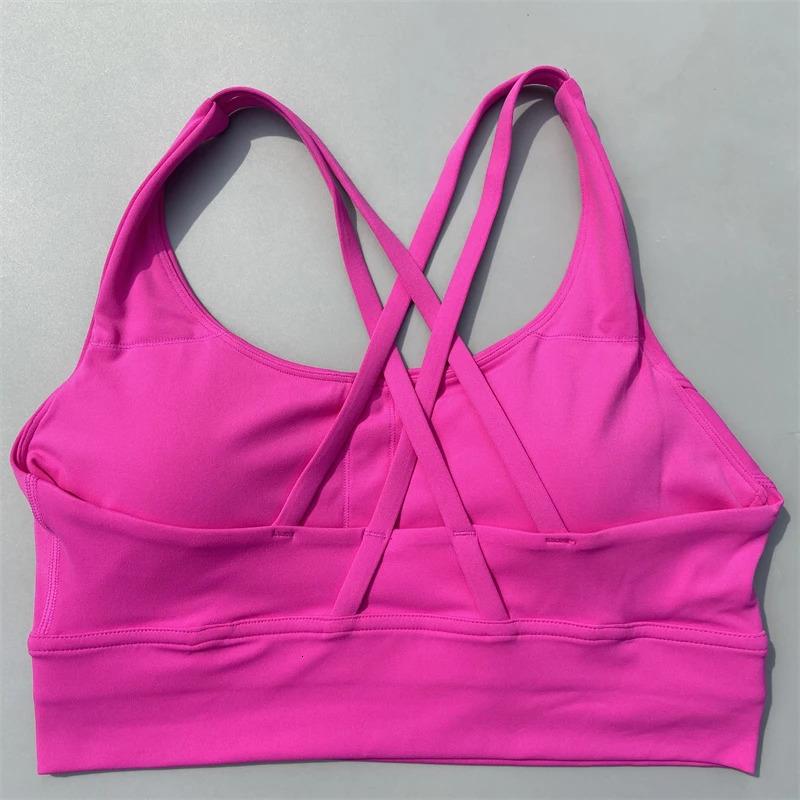 Cross Straps Sports Bra Women Gym Sports Top High Support Fitness Bralette Yoga Vest Push Up Running Underwear With Chest Pad 260106