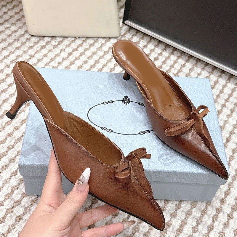 Antique Leather Pumps 1I208O designer triangle sandals womens sandals high quality leather aged edge fabric soft comfortable leather lining retro sandals