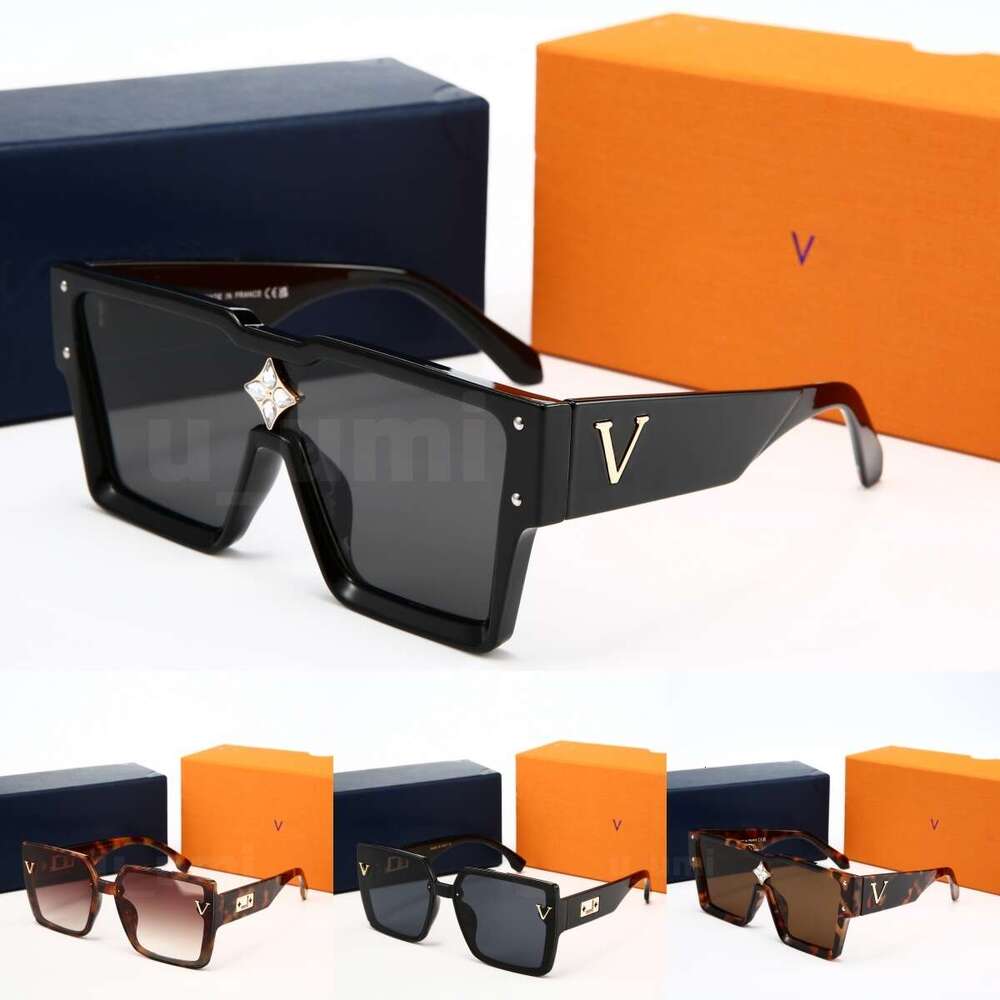 Free Shipping Luxury Designer Sunglasses Monogram Canvas Frame UV400 Polycarbonate Lenses Oversized Square Design sunglasses for women men lunettes de soleil