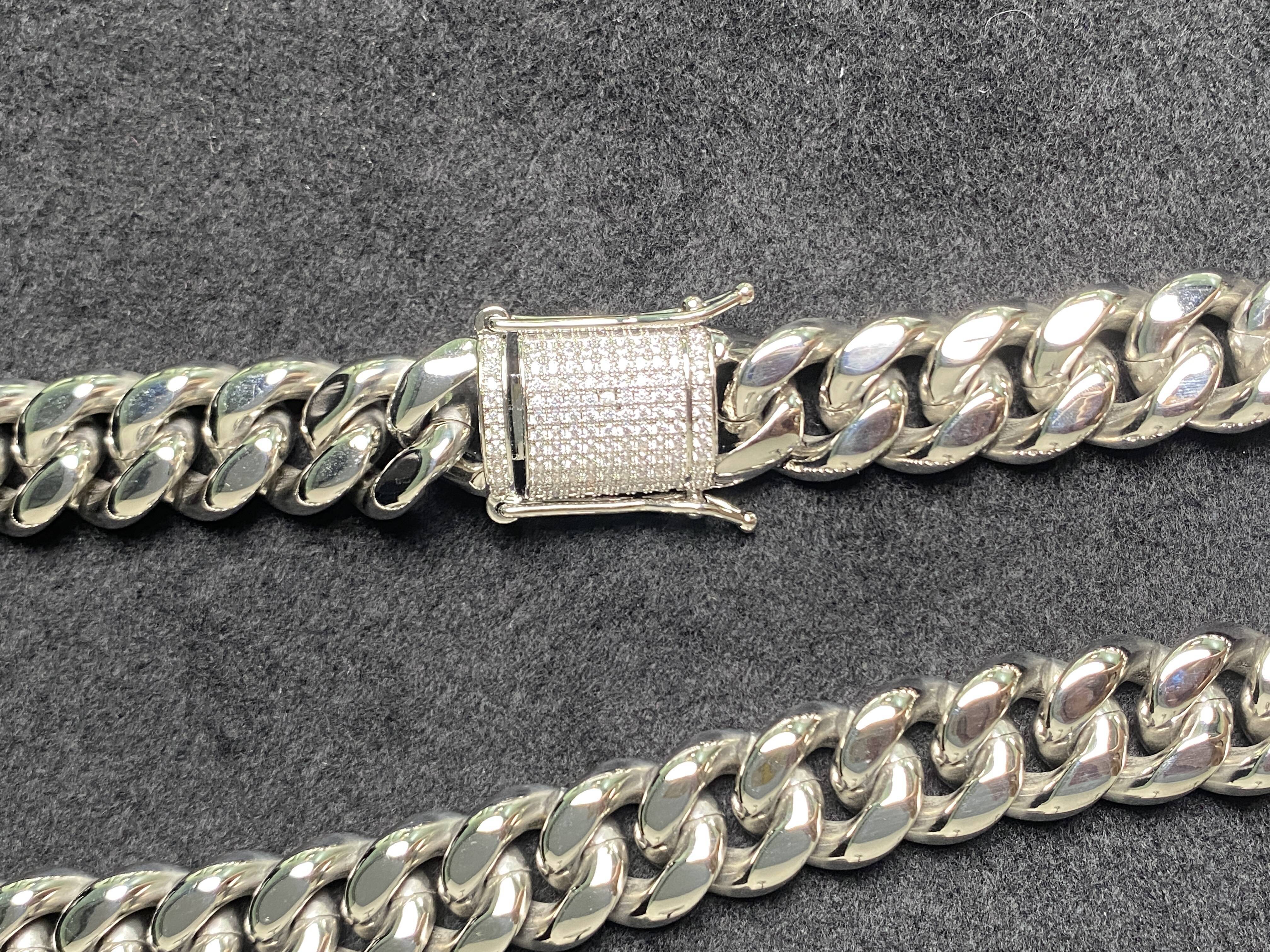 Jewelry Gold Plated Mm/8mm/10mm/12mm/14mm/16mm/18mm Mens Stainless Steel Moissanite Diamond Cuban Link Chain Bracelet Necklace