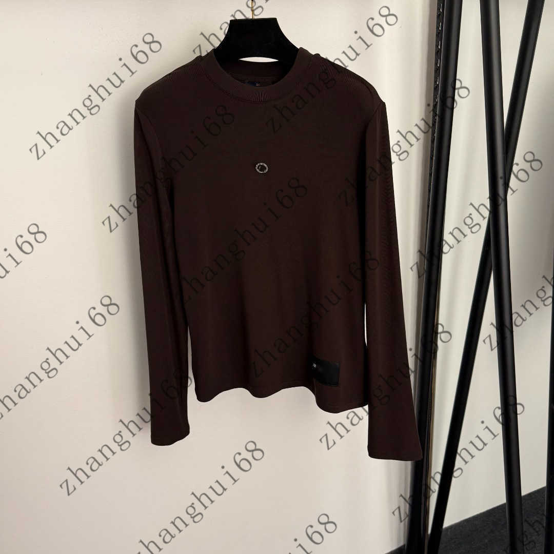 Fashion women shirt casual girls T tops designer clothes women letter button decoration casual long sleeved T-shirt base shirt ropa de mujer A700X14N016