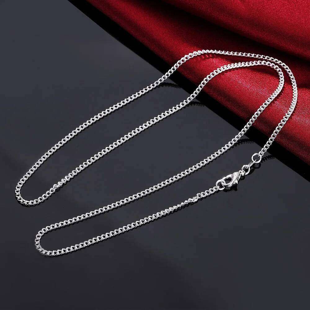 40-75cm wholesale Silver Color Necklace 2MM String chain wedding for Women Men high quality Jewelrys Gifts