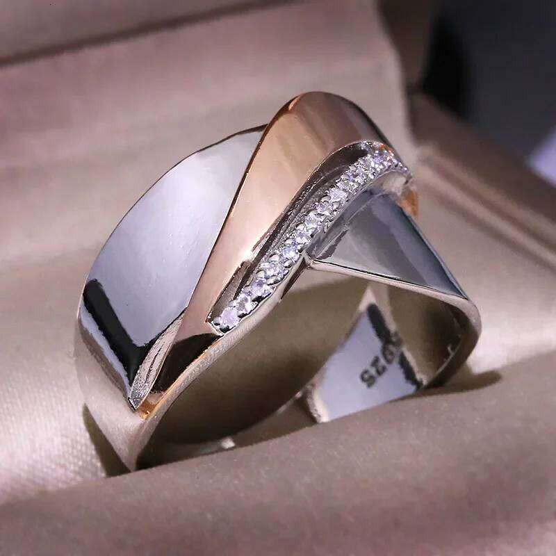 Exaggerated Personality 925 Sterling Silver Retro Large Rings for Women Punk Style Stamp Luxury Crisscross Statement Plata Ring
