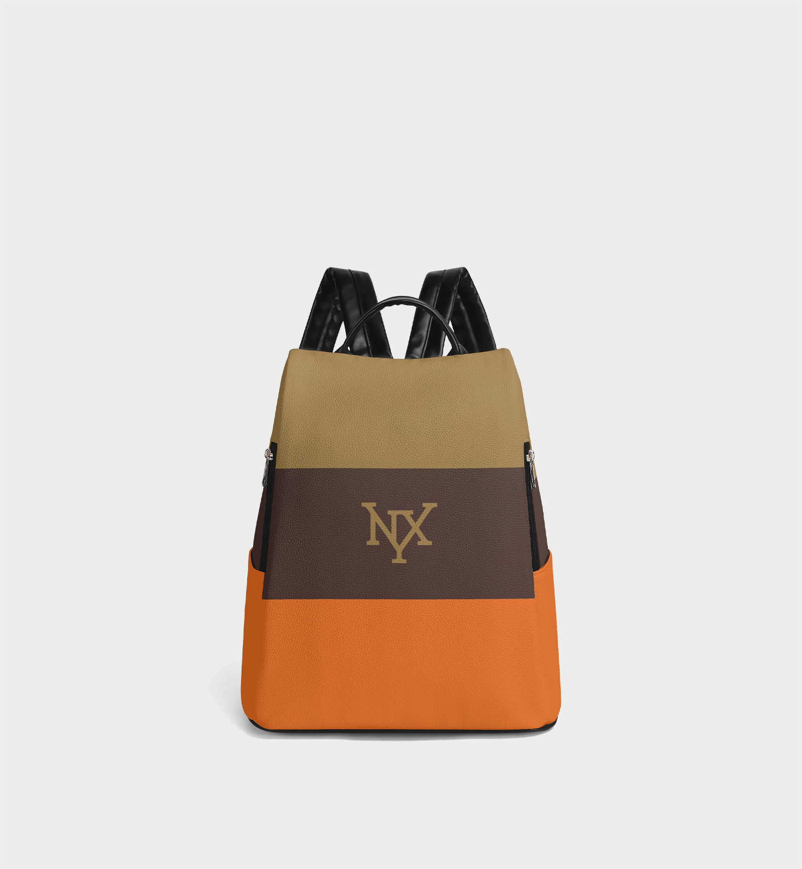 NXY Classic Lychee-Grain Leather Unisex Back-Opening Rucksack Backpack Premium Backpack Travel School