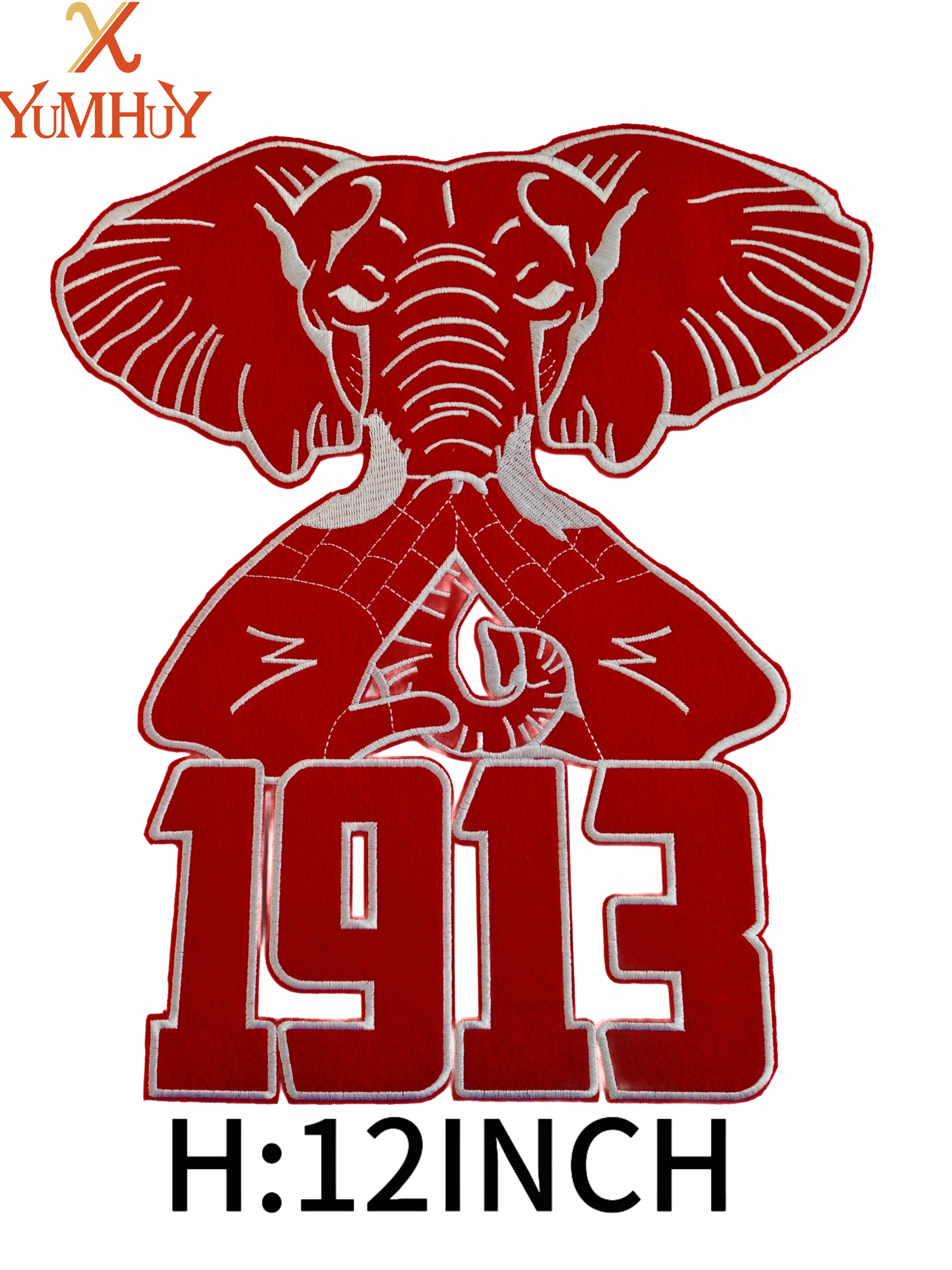 Washable Long-lasting Red Elephants Iron On Embellishment Crafted from High-Quality Material Suitable for Various Projects