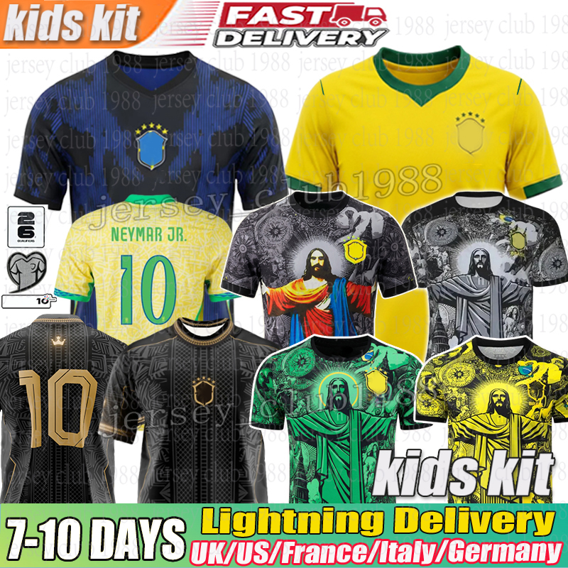 Brazil jersey 2026 NEYMAR JR Brasil Soccer Jersey CASEMIRO National Team G.JESUS P.COUTINHO Kids kits L.PAQUETA T.SILVA PELE MARCELO VINI JR CBF Football Shirt 25 26