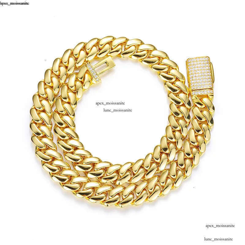 12mm-20mm Hip Hop Heavy Large Miami Cuban Link Chain Mens Necklace Real Gold Plated topBling 5A Zircon Clasp Men Jewelry e7