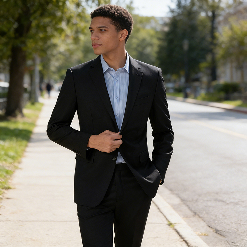 Men's Suits & Blazers 50% Wool Stretch Fabric Suit High-end Business Casual Comfortable Warm Men's Workwear-MJK5002 WJK5002