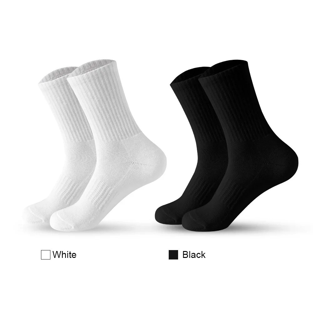 5Pairs Men Cotton Style White Socks Soft Breathable Sports Long socks Summer Winter for Male Plus Size 251231