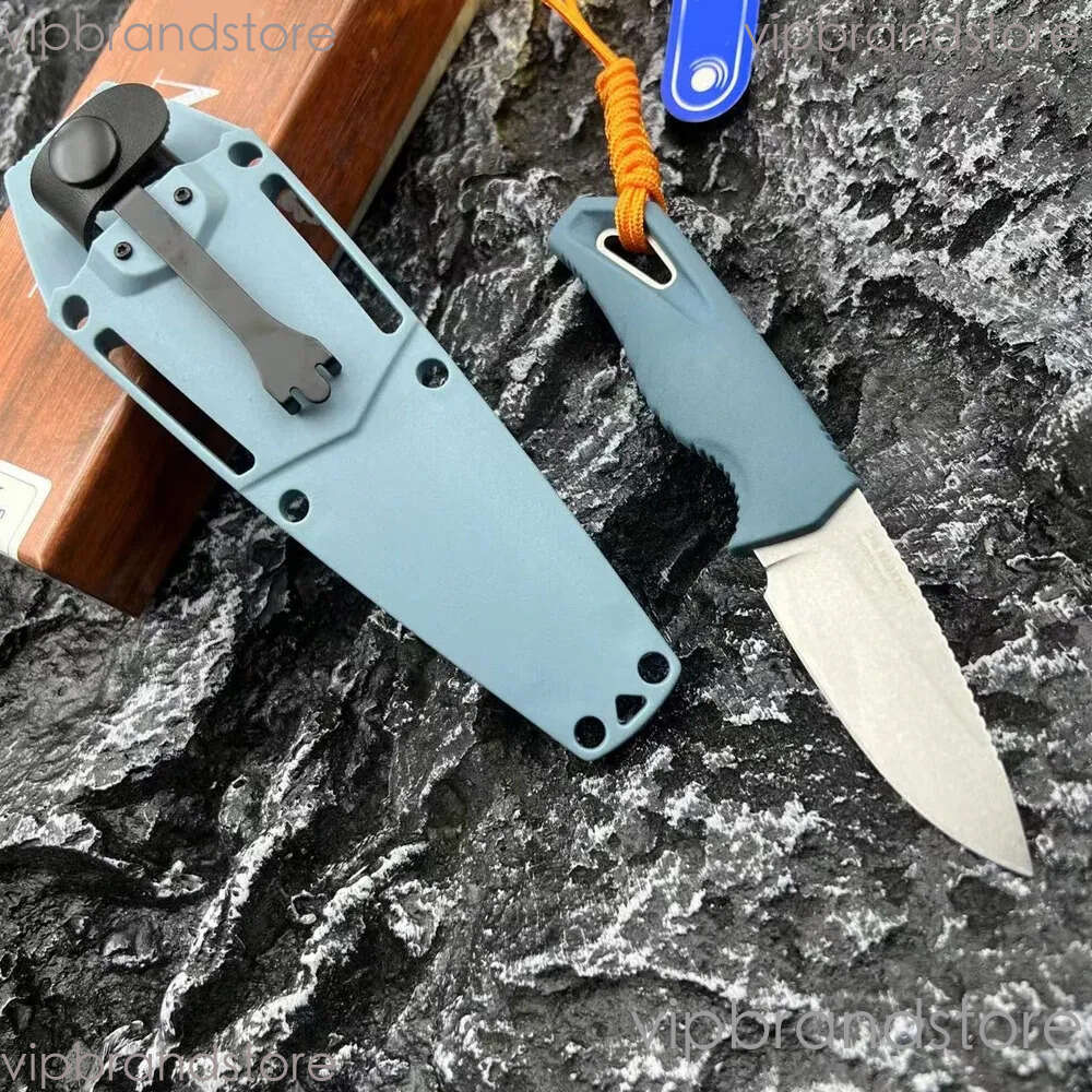 BM 18050 CPM MagnaCut 2 7 Stonewash Fixed Blade Blue TPV Handle Survival Hunting Hiking EDC Knife Cutting Tools - view 5