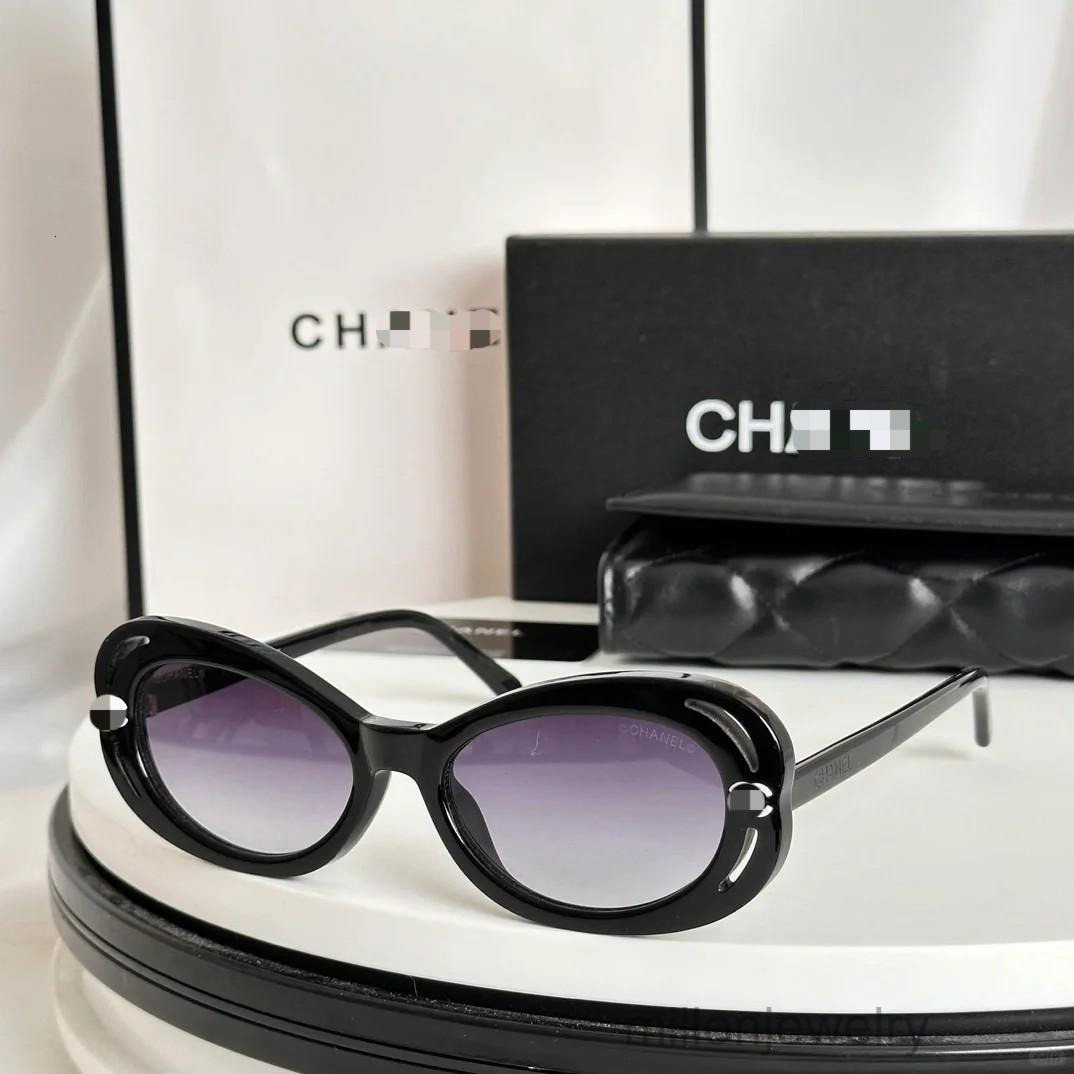 designer Hollow Sunglasses for Women Oval Frame Sunglasses for Men Light Luxury Sunglasses CH91359RLW chaneil Sunglasses