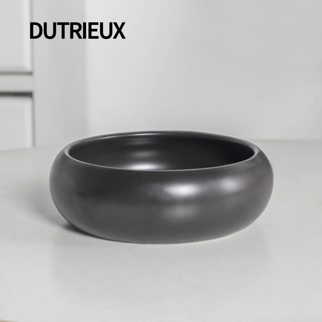 KK190 High-legged cat bowl with neck support, made of ceramic, large capacity, wide mouth, and tip-over resistant.